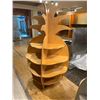 Image 3 : Wooden Pineapple Motif Display Shelving Unit - Natural Wood Tone