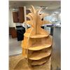 Image 4 : Wooden Pineapple Motif Display Shelving Unit - Natural Wood Tone
