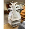 Image 3 : Wooden Pineapple Motif Display Shelving Unit - Whitewashed Tone