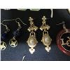 Image 8 : Gold 10K Ring 3.01g & Multiple Pair Earrings: Crosses, Chandelier, Oriental Design, etc