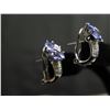 Image 2 : Qty 2 @ 14K Gold Earrings w/ Blue Stones & Diamond Accents 4.57g