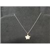 Image 2 : Gold 14K Link Chain Necklace FJ 18"L w/ Plumeria Pendant 1" Diameter  7.83g