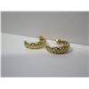 Image 2 : Pair Ming's 14K Gold Hoop Earrings w/ Floral Cut-Out Design 4.62g