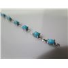 Image 2 : Gold 14K Bracelet w/ Natural Turquoise Stones Approx. 8"L,  5.80g