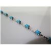 Image 3 : Gold 14K Bracelet w/ Natural Turquoise Stones Approx. 8"L,  5.80g