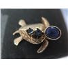 Image 2 : Gold 14K Turtle Pendant w/ Clear Stone Accents 1.25"L,  7.28g