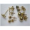 Image 2 : Qty 4 Pair & 1 Loose 14K Gold Earrings: Balls, Stars, Flower 2.13g