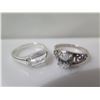 Image 2 : Qty 2 Sterling 925 Rings w/ Clear Stones Sizes 6.5 & 8