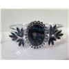 Image 9 : Qty 3 Metal & Blue Stone Bracelets & Flower Pendant