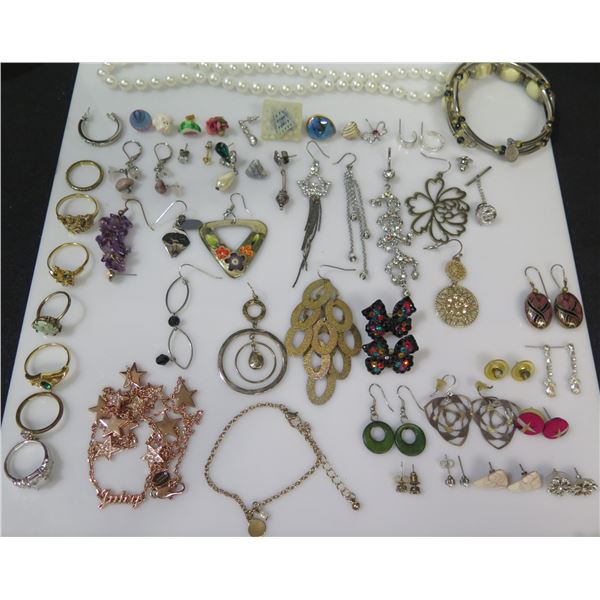 Misc Costume Jewelry:  Pendants, Earrings, Bracelets, Rings, Necklace, etc