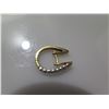 Image 2 : Qty 3 Misc 14K Gold Earrings: Diamond Hoop, Wide Ring & Black Stone Dangle