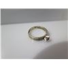 Image 2 : Gold 10K Ring w/ Top Engraving & Clear Stone