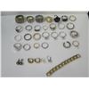 Image 2 : Misc Metal Jewelry: Rings w/ Stone, Earrings, Chunky Chain Bracelet, etc