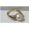 Image 1 : Gold 14K Ring Size 7 w/ Diamonds, 5.97g