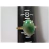 Image 8 : Gold 14K Ring Size 9 w/ Jade, 2.98g