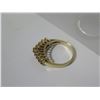 Image 2 : Gold 14KP Ring Size 7.5 w/ Two Rows Diamonds & One Row Sapphire, 4.83g