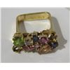 Image 1 : Gold 22K 750 Square Ring Size 6 w/ Colored Simulant Stones & Diamonds, 8.7g