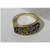 Image 1 : Gold 14K Ring Size 6.5 w/ Colored Simulant Stones, 5.09g
