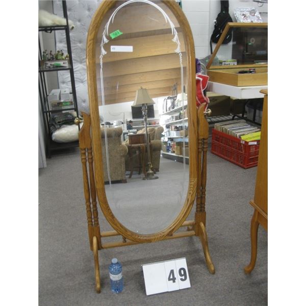Oak Free Standing Mirror