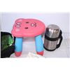 Image 5 : Soup thermos with lid as bowl, ear cleaning kit, stool, basket, misc