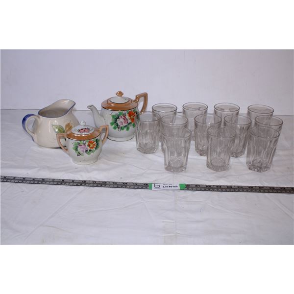 12 Glass Set,Tea pot