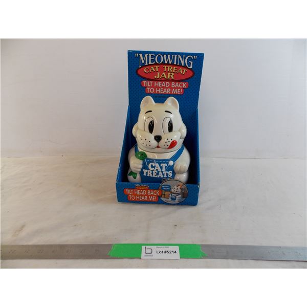 Meowing Cat Treat Jar - NOS 1992