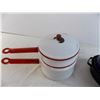 Image 2 : Enamel Roasters + stacked cooking pots