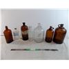 Image 1 : Javex Bottle, liquid petrolatum, acetic acid and other vintage glass jugs