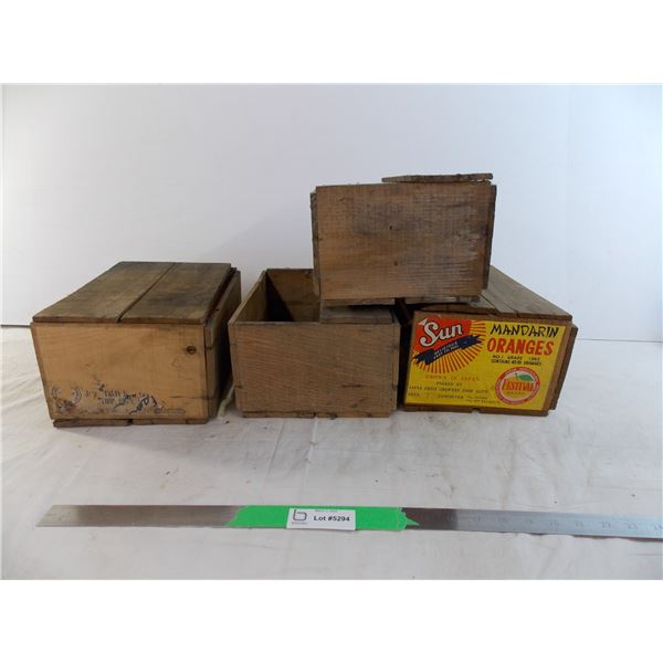 (4) small wooden crates