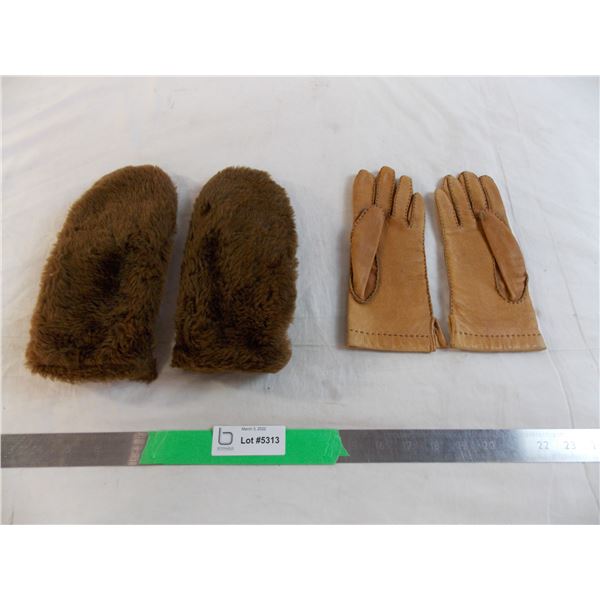 Leather gloves + furry mitts