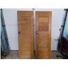 Image 1 : 2X THE BID PRICE - Wood doors with copper door knobs + hinges (functional) - 6ft x 2ft x1.25"