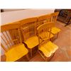 Image 8 : *Wood table + (5) chairs - with center leaf - 7ft wide with leaf, 68" without