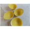 Image 2 : Yellow plastic serving dishes (apple logo on bottom) + glass dish
