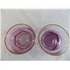 Image 2 : (2) Candy dishes - pink/purple color with gold rim