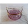 Image 4 : (2) Candy dishes - pink/purple color with gold rim