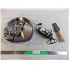 Image 1 : electric + hand hair clippers in candy tin + stone handheld grinder