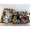 Image 2 : *Tote of X-mas decor - Box of ceramic angels + town village ceramics