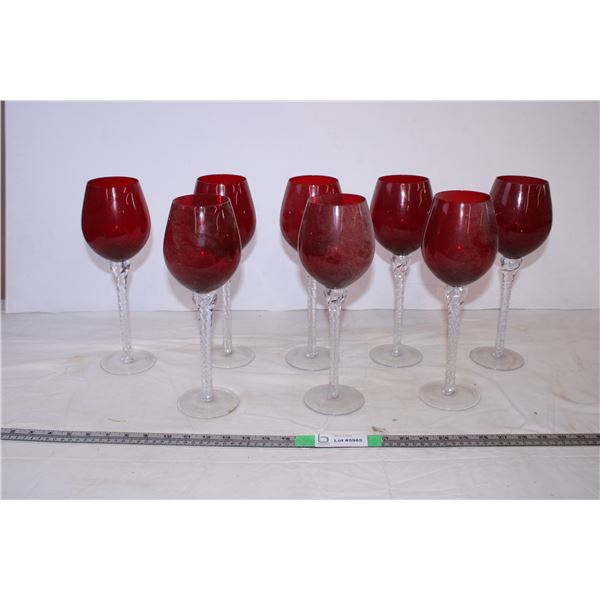 Ruby Red Glasses 8 Pieces