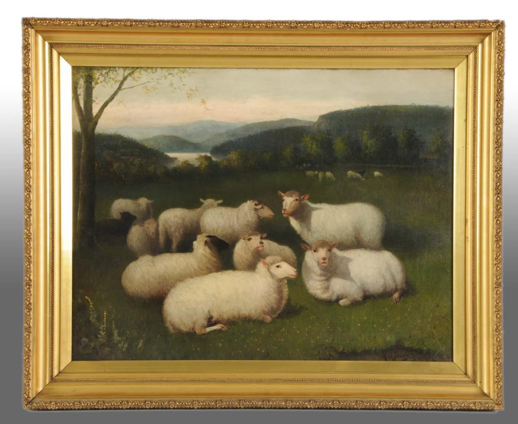 Sheep in Pasture Oil Painting by Jones.