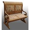 Image 1 : Brass & Tapestry Covered Antique Bench.