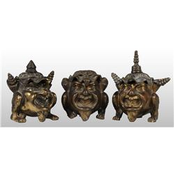 Lot of 3: Gargoyle Coal Oil Lighters.