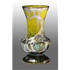Image 1 : Art Glass Silver Overlay Vase with Floral Design.
