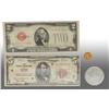 Image 1 : Lot of 4: Small Coins & Paper Currency.