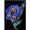 Image 1 : Signed Ciner Enamel Flower Pin.