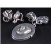 Image 1 : George Jensen Locket Pin & Earrings.