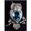 Image 1 : Signed Re Ja Blue Sterling-Bellied Owl Pin.
