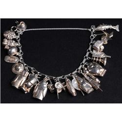 Silver Chinese Charm Bracelet with 24 Charms.