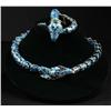 Image 1 : Marked Mexico Sterling Snake Necklace & Bracelet.