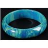 Image 1 : Bakelite Heavily Marbleized Blue Moon Bracelet.