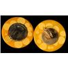 Image 2 : Large Bakelite Yellow & Cream Random Dot Earrings.